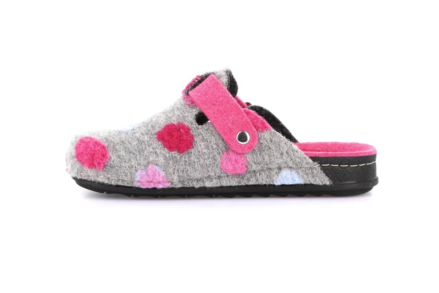 Hausschuh mit farbigen Tupfen | PILA CI2974 - GRIGIO-FUXIA | Grünland