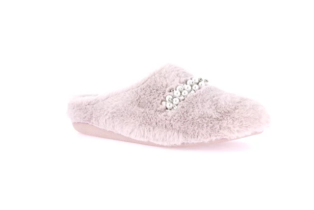 Ciabatta peluche con accessorio | GLES CI2994 - malva