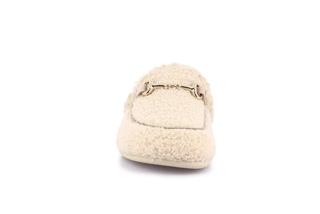 Teddy slipper with horsebit | GLES CI2995 - BEIGE | Grünland