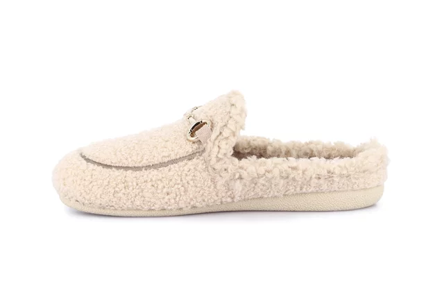 Teddy slipper with horsebit | GLES CI2995 - BEIGE | Grünland