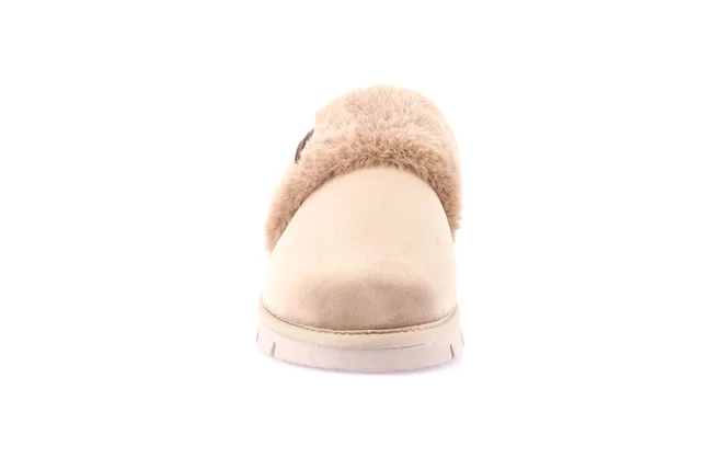 Slipper with Eco-fur LOXI CI3023 - BEIGE | Grünland