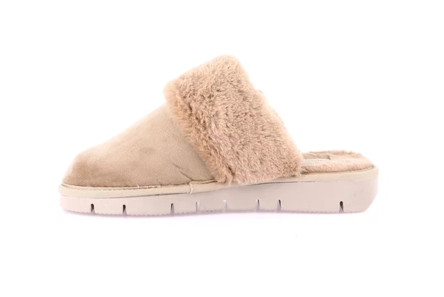 Slipper with Eco-fur LOXI CI3023 - BEIGE | Grünland