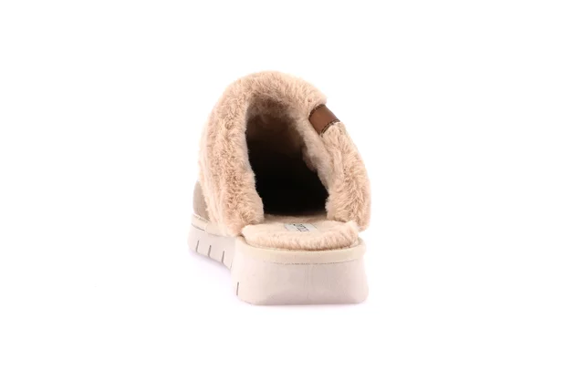 Slipper with Eco-fur LOXI CI3023 - BEIGE | Grünland