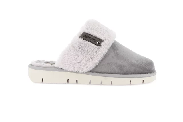 Slipper with Eco-fur LOXI CI3023 - GREY | Grünland