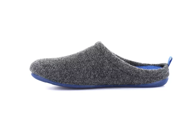 Men's slipper with coloured sole | LECY CI3196 - ANTRACITE-ROYAL | Grünland