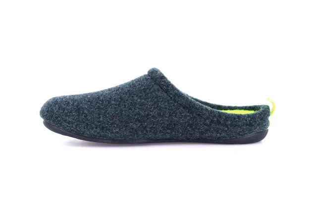 Men's slipper with coloured sole | LECY CI3196 - BLU-LIME | Grünland