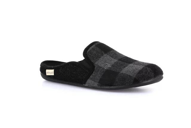 Ciabatta uomo tartan | LECY CI3197 - nero