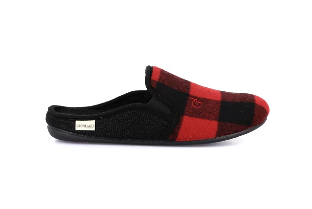 Men's tartan slipper | LECY CI3197 - RED | Grünland