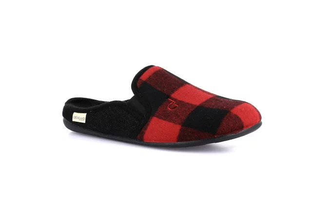 Ciabatta uomo tartan | LECY CI3197 - rosso