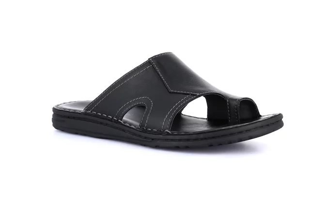 Flip-flop in genuine leather | LAPO CI3505 - black