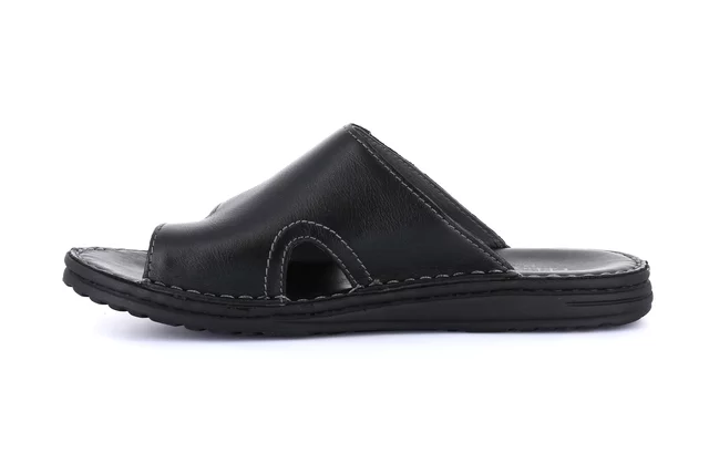 Flip-flop in genuine leather | LAPO CI3505 - BLACK | Grünland