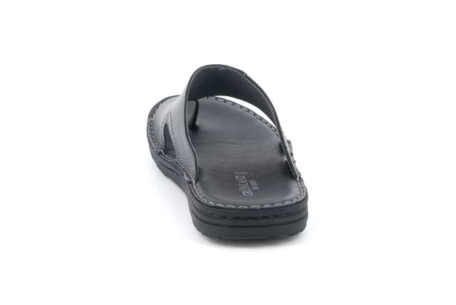 Flip-flop in genuine leather | LAPO CI3505 - BLACK | Grünland