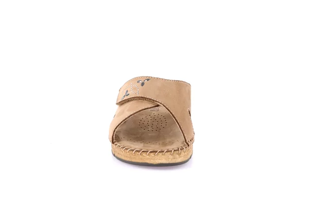 Ciabatta comfort in nabuk | PALO CI3610 - TAUPE | Grünland