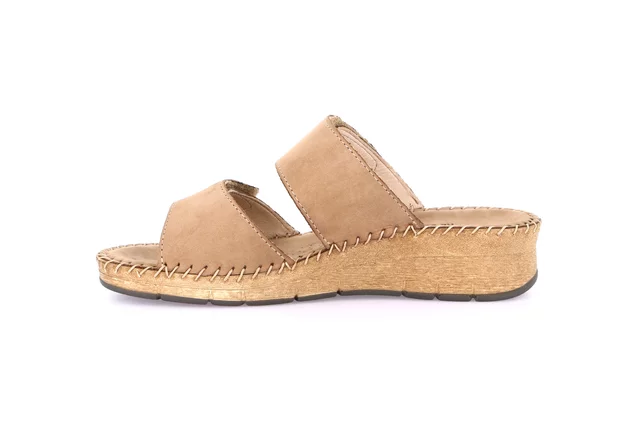 Double band slipper with handmade stitching | PALO CI3611 - TAUPE | Grünland