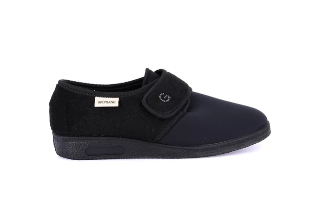 Women's slipper in fabric PA0004 - BLACK | Grünland