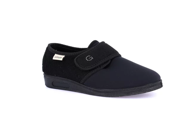 Women's slipper in fabric PA0004 - BLACK | Grünland