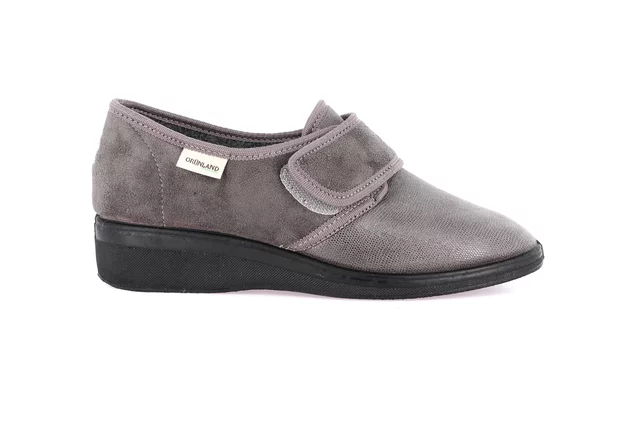 Stretch slipper with hook and loop closure | IRAE PA0598 - GREY | Grünland