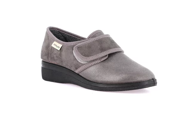 Stretch slipper with hook and loop closure | IRAE PA0598 - GREY | Grünland