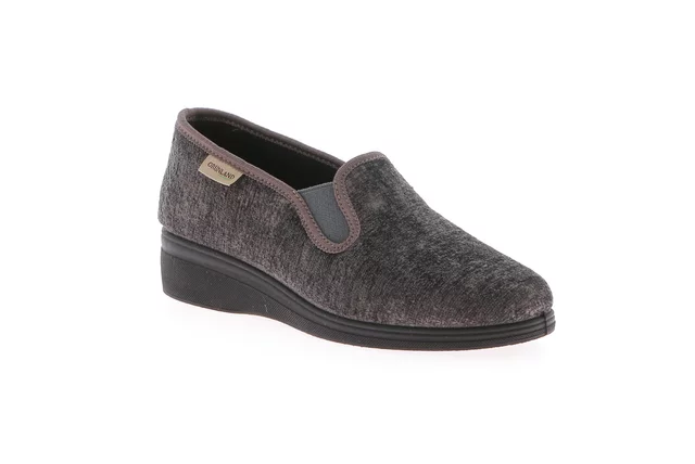 Wedge slipper in chenille | IRAE PA0672 - asfalto