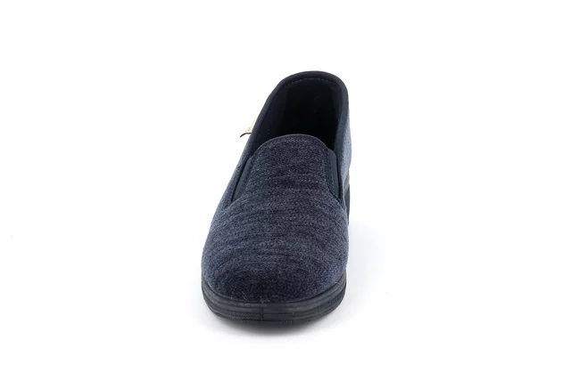 Wedge slipper in chenille | IRAE PA0672 - BLUE | Grünland