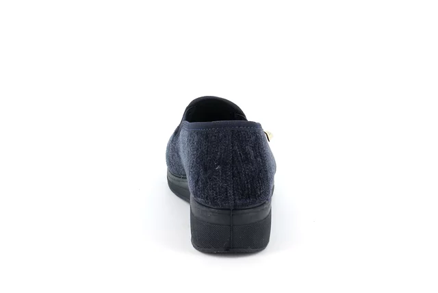 Pantofola con zeppa in ciniglia | IRAE PA0672 - BLU | Grünland