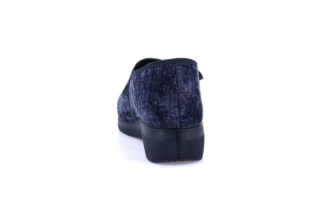 Wedge slipper in chenille | IRAE PA0672 - BLUE | Grünland