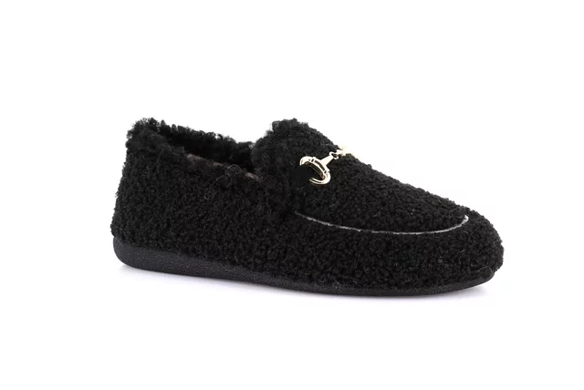 Teddy moccasin | GLES  PA0862 - black