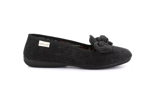 Slipper with bow | TAXI PA0869 - BLACK | Grünland