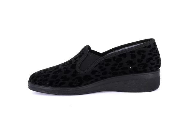 Animalier velvet slipper | IRAE PA1140 - BLACK | Grünland