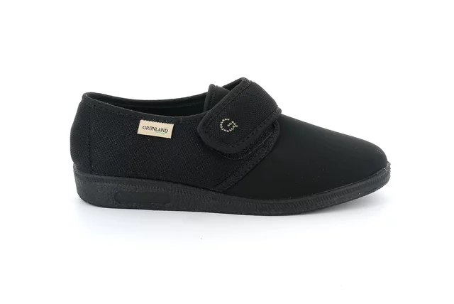 Pantofola comfort a strappo PA1201 - NERO | Grünland