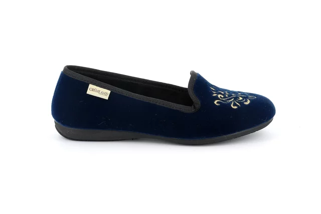 TAXI Slipper with embroidery PA1221 - BLUE | Grünland