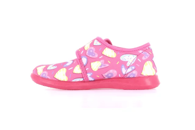 Fabric and patterned house slipper PA1243 - FUXIA | Grünland Junior