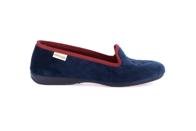 Slipper with piping | TAXI PA1252 - BLU-BORDO' | Grünland