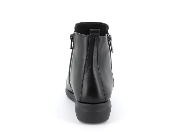 Ankle boot in genuine leather with side zip | RYSA PO1676 - BLACK | Grünland