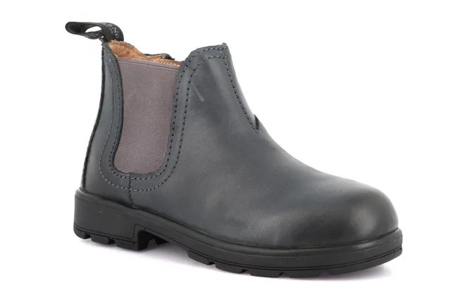 Ankle boots for little boy in genuine leather | STAT PO2051 - blu antracite