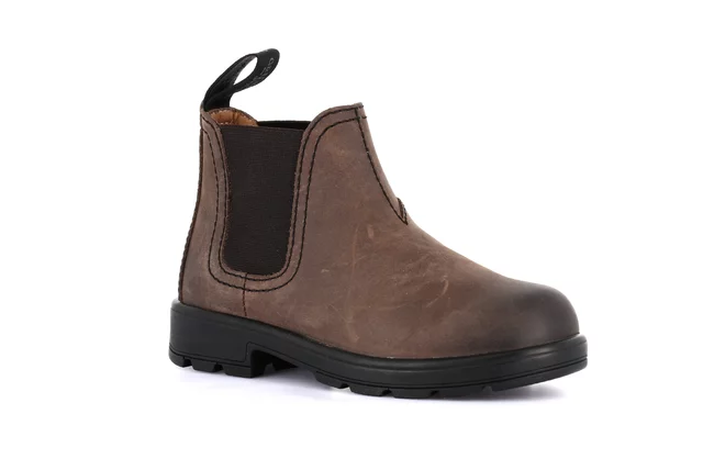 Ankle boots for little boy in genuine leather | STAT PO2051 - marrone tmoro