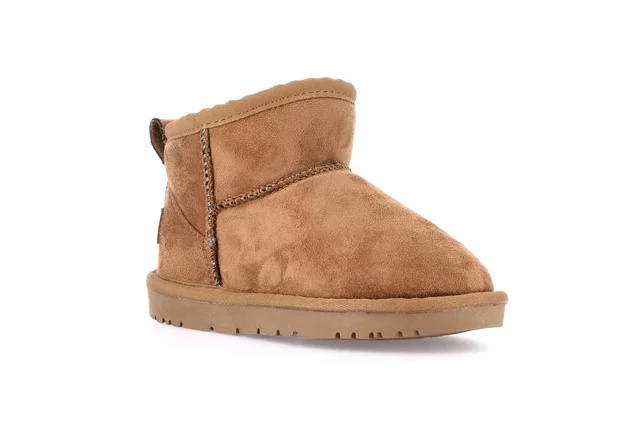 Junior ankle boot in eco fur | CROM PO2100 - CUOIO | Grünland Junior