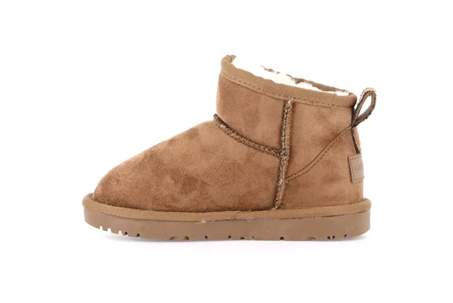 Junior ankle boot in eco fur | CROM PO2100 - CUOIO | Grünland Junior