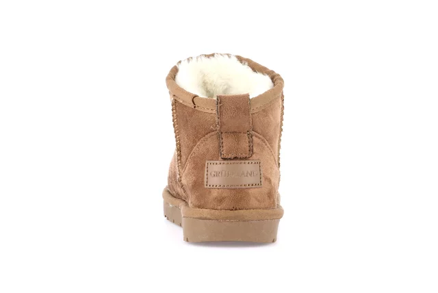 Junior ankle boot in eco fur | CROM PO2100 - CUOIO | Grünland Junior