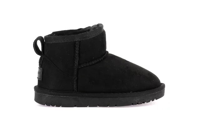 Junior ankle boot in eco fur | CROM PO2100 - BLACK | Grünland Junior