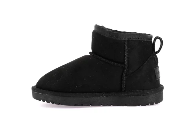 Junior ankle boot in eco fur | CROM PO2100 - BLACK | Grünland Junior