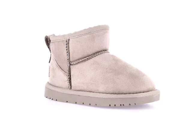 Junior ankle boot in eco fur | CROM PO2100 - taupe