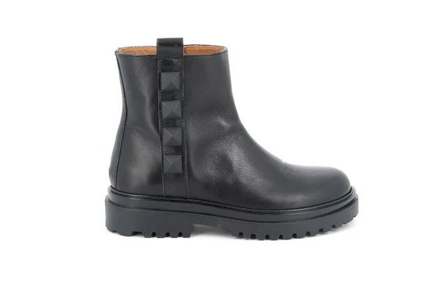 Ankle boot in leather with applications | COPP PO2110 - BLACK | Grünland Junior