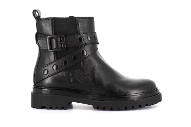 Beatles in pelle con laccio borchiato | COPP PO2157 - NERO | Grünland Junior