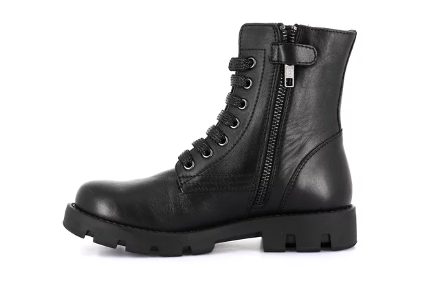 Combat boot with laces and studs | CLIP PO2159 - BLACK | Grünland Junior