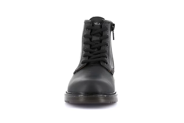 Ankle boot in leather with side zipper | TABA PO2302 - BLACK | Grünland Junior