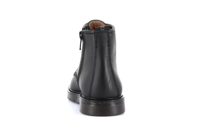 Ankle boot in leather with side zipper | TABA PO2302 - BLACK | Grünland Junior