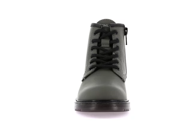 Ankle boot in leather with side zipper | TABA PO2302 - OLIVA | Grünland Junior