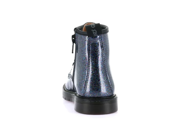 Junior ankle boot in patent leather | TABA PO2348 - BLU NOTTE | Grünland Junior