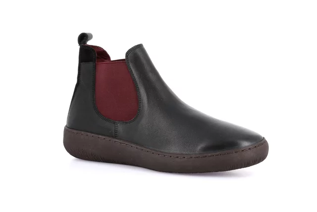 Ankle boot in leather | IMOD PO2359 - Female - NERO-BORDO